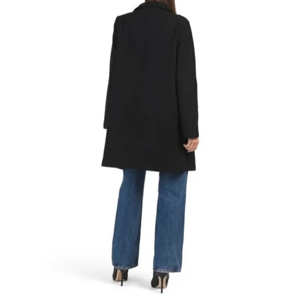 HUNTER & BROWN Black Long Sleeve Open Front Coat Duster XL NWT